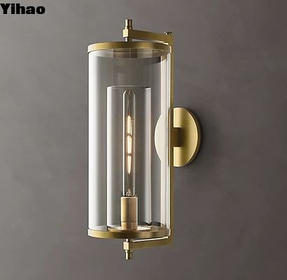 Mua Hình bóng hình trụ bên trong K9 kính trang trí tường Sconces kết thúc đồng sản xuất trực tuyến