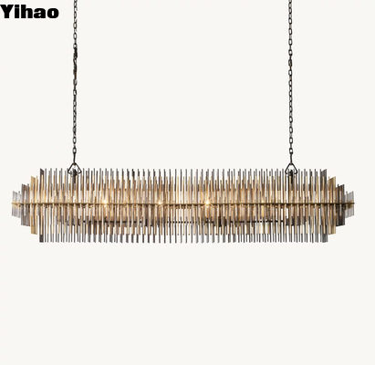 Mua Đồng thủy tinh treo màu đen đèn LED Foyer đèn chùm Chrome hoàn thiện 60 watt sản xuất trực tuyến