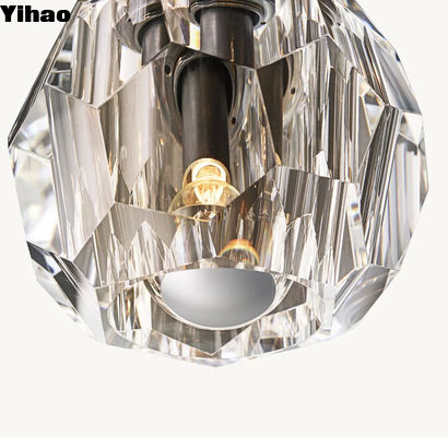 Mua Ánh kính tinh khiết Đèn trần nhỏ Flushmount với kết thúc tinh thể và đồng nhúng sản xuất trực tuyến