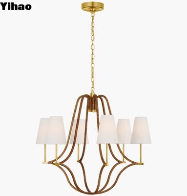 Mua Vsual Comfort Biscayne Lâm đèn lớn được bọc CHC 5581 Đồng cũ được đốt cháy và rattan tự nhiên sản xuất trực tuyến