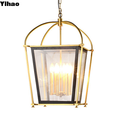 Mua Yihao Custom Simple Creative Design Brass Cage Lantern LED Đèn treo treo với bảo hành 3 năm cho đảo nhà bếp sản xuất trực tuyến