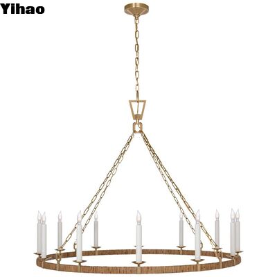 Mua Thân bằng bằng đồng có thể điều chỉnh chiều cao Crystal Shade LED Pendant Lighting Chandelier cho trần nhà cao sản xuất trực tuyến