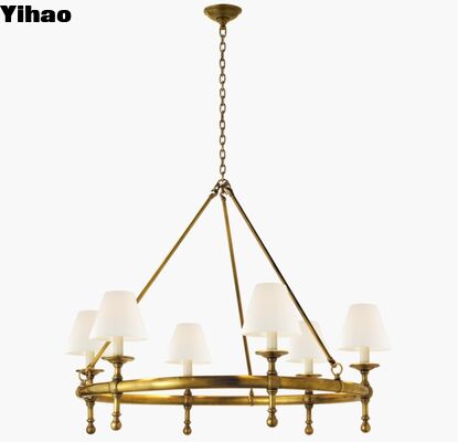 Mua Yihao American Style 6 ánh sáng Solid Brass Chandelier với 3500K Đèn đèn LED trắng ấm áp và 5 năm bảo hành sản xuất trực tuyến