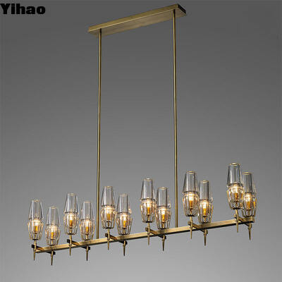 Mua Thiết kế tùy biến đèn dây chuyền bằng đồng và thủy tinh với tuổi thọ 50000 giờ cho đèn chùm sang trọng hiện đại sản xuất trực tuyến