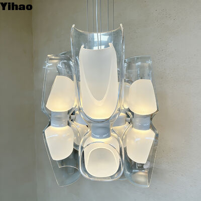 Mua Đèn chùm thủy tinh hai lớp phong cách nghệ thuật hiện đại với đèn LED trắng ấm 3500K và tuổi thọ 30.000 giờ sản xuất trực tuyến