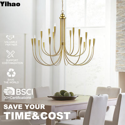 Mua Yihao Custom Brass Body Pendant Light with 2700K Warm White LED and 50000 Hours Lifespan for Living Room Chiếc đèn LED màu trắng ấm áp 2700K và 50000 giờ tuổi thọ cho phòng khách sản xuất trực tuyến