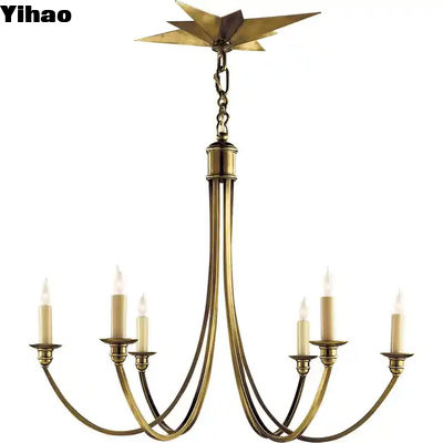 60Watt Chrome Finish Brass Crystal Foyer Chandelier với 6 đèn