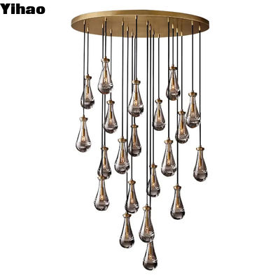 Phòng khách hiện đại Rain Round Vintage Farmhouse Chandelier 47'