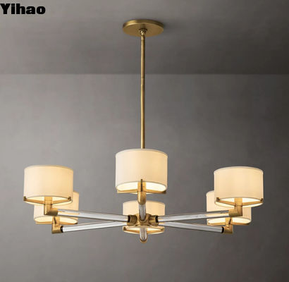 Bông vải lanh Vintage Nhà nông trần 6 Đèn cho phòng ăn