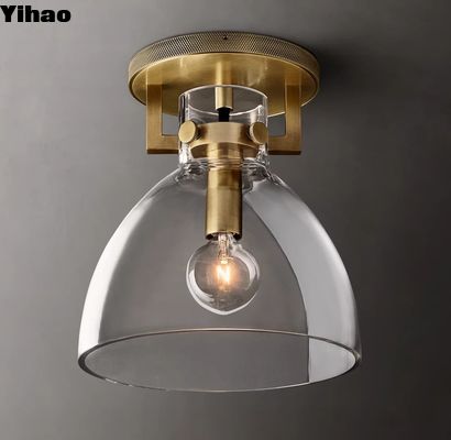 Hình khung niken đánh bóng thủy tinh đồng đèn trượt trần 40W