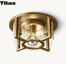 Máy chiếu sáng trần nhà sang trọng có kết thúc bằng đồng