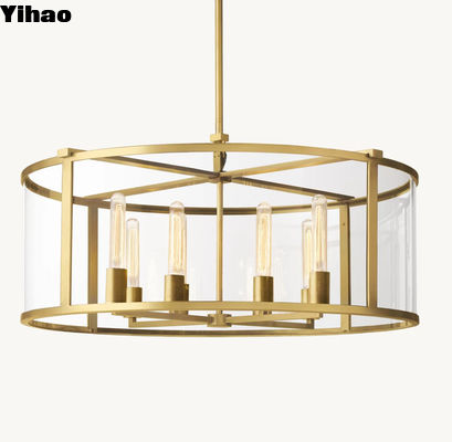 Đèn đồng kính hiện đại LED Foyer đèn chùm đèn chùm với bóng đèn 60 watt