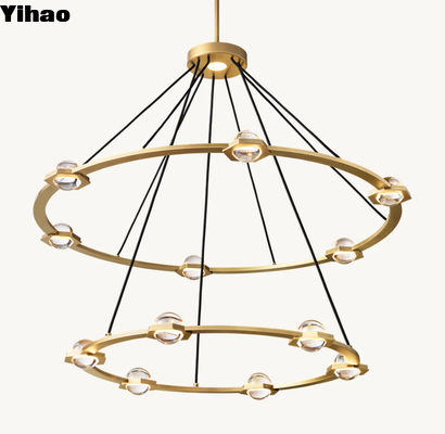 đèn chùm tròn hai tầng 48'