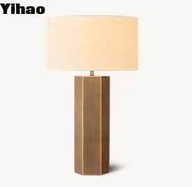 Solid Brass Base LED Đèn bàn cạnh giường cho phòng ngủ Dimmer Switch On Socket