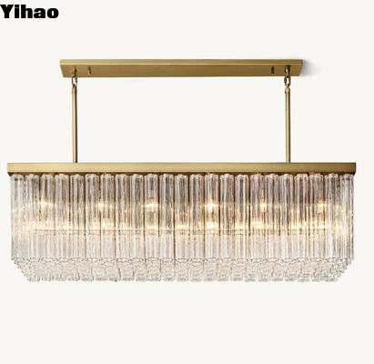 98 1/4' đồng ánh sáng đèn chùm hình chữ nhật đồng đèn chùm OEM ODM