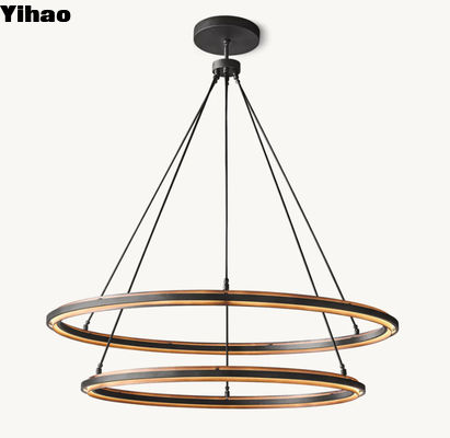 Đồng / sắt Peralta hiện đại hai tầng tròn đèn chùm 60'