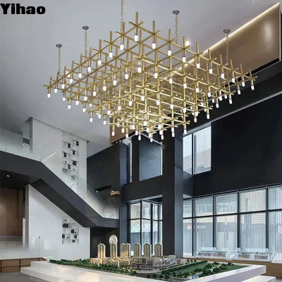 E12/E14 bóng đèn khách sạn Lobby đèn chùm kim loại đèn chùm hiện đại