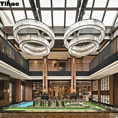 Đèn tùy chỉnh khách sạn Lobby đèn chùm dây chuyền đèn chùm hiện đại với nguồn ánh sáng E12