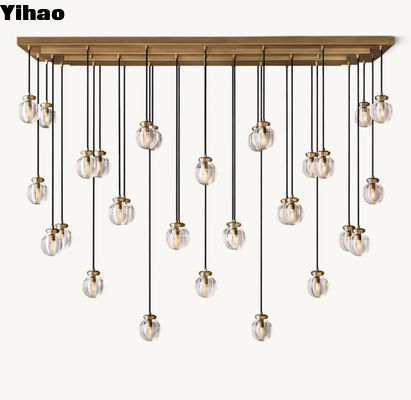 Phòng bếp Pearl Rectangle K9 Crystal Glass Chandelier 110V-220V