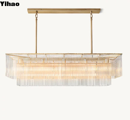 Amadeo hình chữ nhật Modern Glass Chandelier Hardwired 110-240V