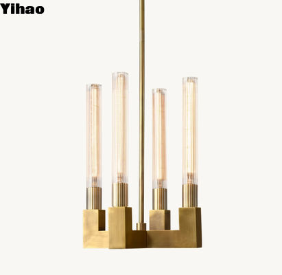 Đèn trần LED treo thương mại bằng thủy tinh kim loại với hình trụ