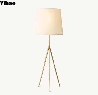 Cotton Linen Conical Drum Shade Đèn sàn hiện đại hiện đại Đèn sàn điêu khắc Đèn sàn bao phủ