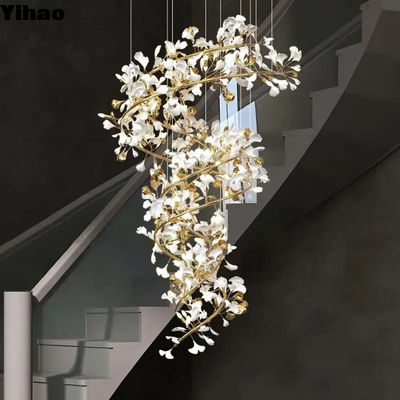 Thang cầu thang hiện đại gắn trên trần nhà Gingko Chandelier OEM