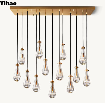 8'-12' H Rain Drop Rectangular Chandelier Ceiling Lights 54'