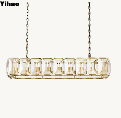 Hardwired Harlow Crystal Rectangular Chandelier 62' Custom Made