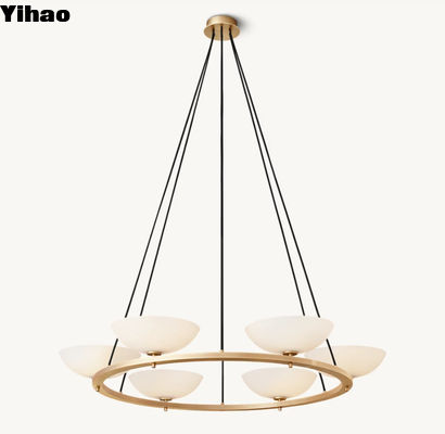 Chrome Finish Brushed Brass And Glass Ceiling Light 85-265 Volt