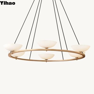 Candelabra Bulb Type Modern Chandelier với khung niken và hướng xuống cúp đèn