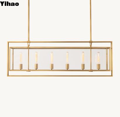 Classic RH Chandelier với hướng lên Cúp đèn trong khung niken / đồng / đồng