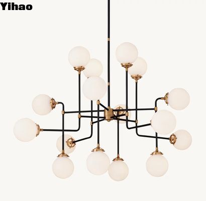 Nickel Finish Classic Brass Chandelier với khả năng tương thích bóng đèn E27 và thiết kế thanh lịch