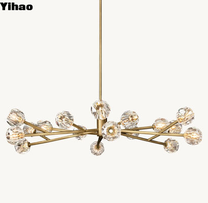 18 ánh sáng đồng tinh thể tinh thể tròn đèn chùm giải pháp chiếu sáng trong nhà hoàn hảo