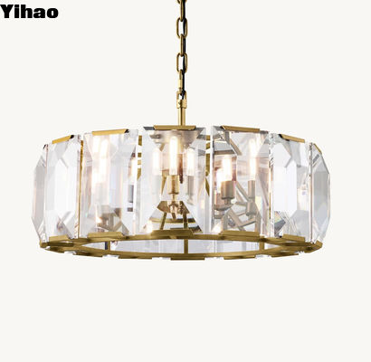 Phòng khách sang trọng hiện đại đèn chùm Harlow Crystal Round 31'