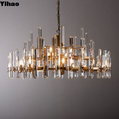 Màu tùy chỉnh Bloomington Round Chandelier Brass Crystal Dimension D 120cm x H 53.5cm