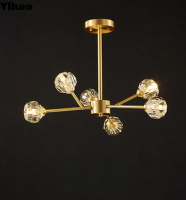 Customized Crystal Ball Round Cluster Chandelier cho bộ lắp đặt trần nhà trong nhà