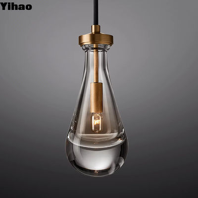 34*34*18cm Đèn phòng hiện đại bằng đồng cũ được đốt cháy với bốn thanh kính góc