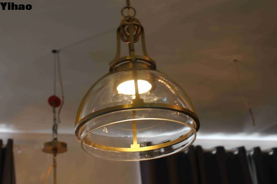 15 Kg D 140CM Tròn Chrome Trần Đặt Đồng Thép Thủy tinh Đèn Đèn Đèn Đèn