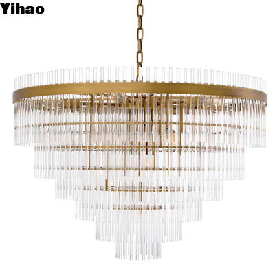 Đèn đèn tinh thể hiện đại Luxury Contemporary Villa Crystal Decorative Hang Lamp Đèn đèn tinh thể cho phòng ăn sống