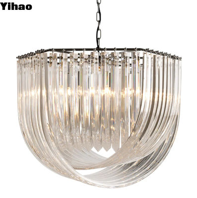 Đẹp 140CM Dia đồng kết thúc tinh thể đèn chùm tùy chỉnh tùy chọn màu sắc phù hợp cho trong nhà
