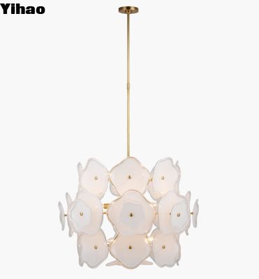 KS 5067 Leighton Grand Barrel Chandelier Soft Brass Polished Nickel With Blush/Cream Tinted Class