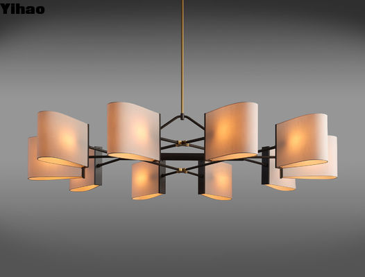 Solid Brass Dessay vòng tròn đèn chùm 2307 60 DIA X 60 OAH màu lụa ngà voi
