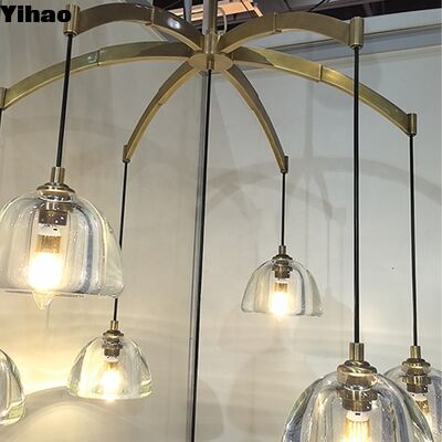 Đèn đèn bằng đồng và tinh thể làm bằng tay với đèn LED trắng ấm áp 3500K cho các phòng khách sang trọng