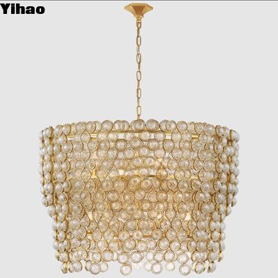Thiết kế tùy chỉnh đồng + K9 Crystal Pendant Light với 50000 giờ tuổi thọ cho đèn chùm sang trọng