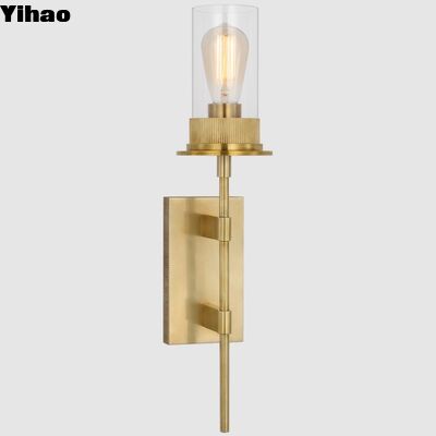 Đèn tường đồng hiện đại với đèn LED màu trắng ấm 2700K và thiết kế kính tùy chỉnh