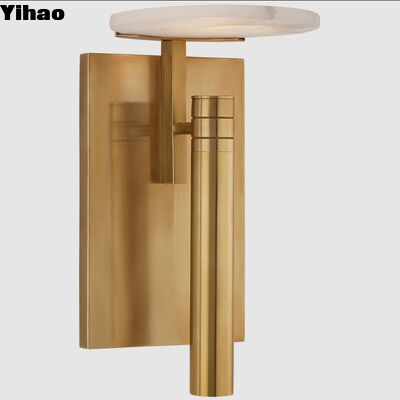 Đèn tường đồng và alabaster theo phong cách công nghiệp Bắc Âu với đèn LED màu trắng ấm 2700K và tuổi thọ 30000 giờ