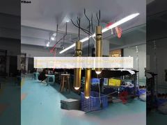 Đèn thả công nghiệp khung đồng thau với chao pha lê, đui E12